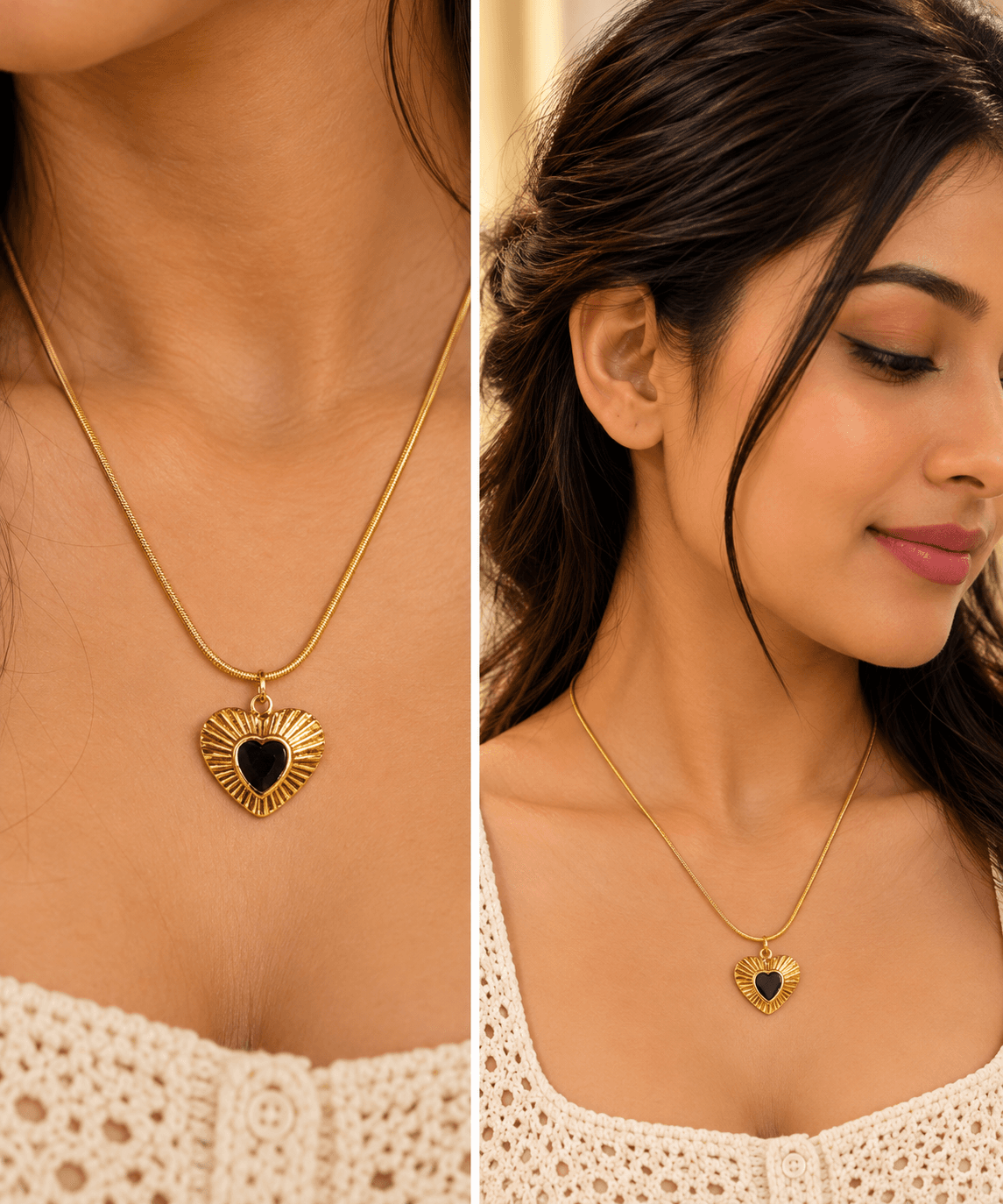 LAX_Midnight Heart Necklace for Women - Thumbnail 2