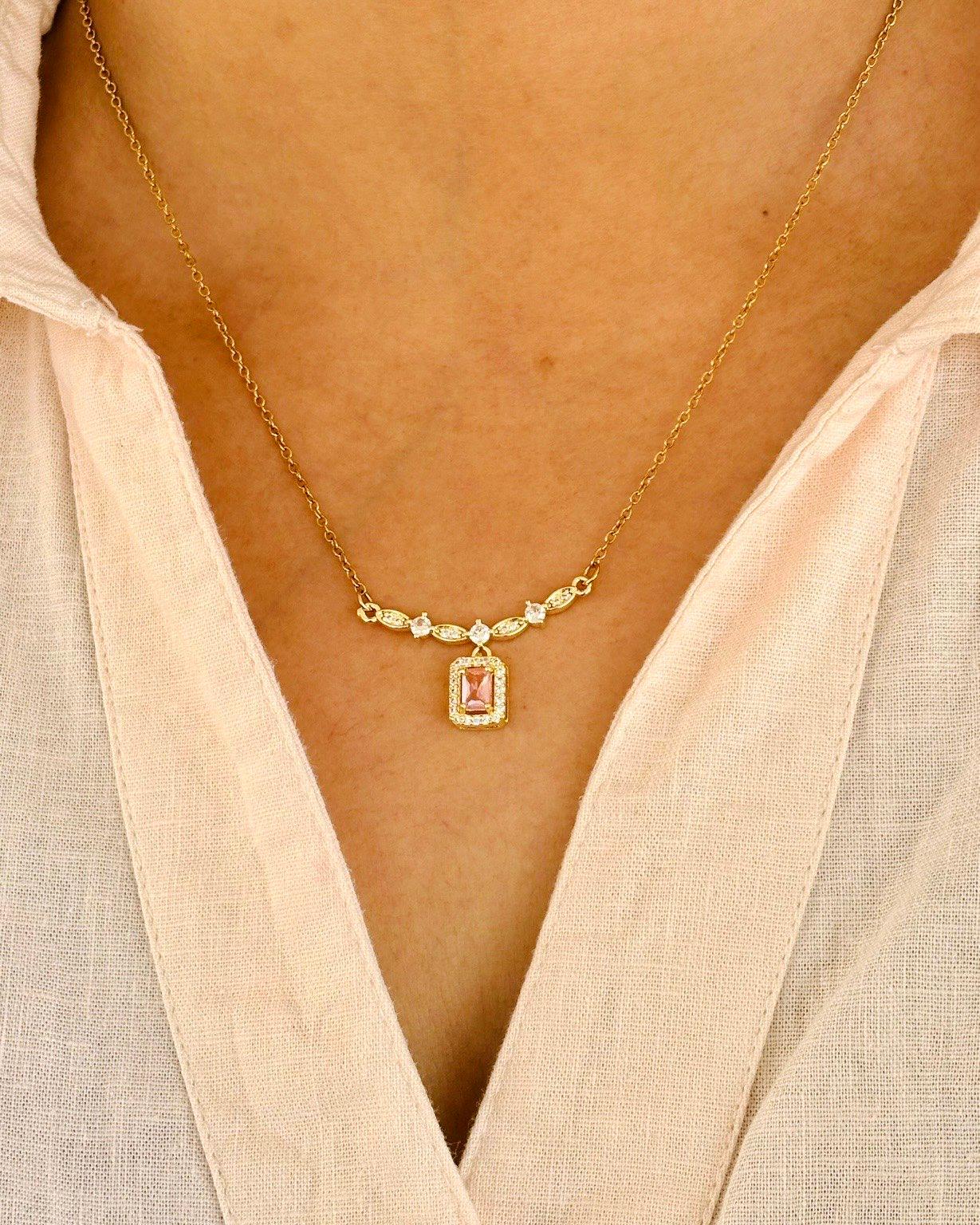 LAX_Rosé Radiance Necklace for Women - Image 1