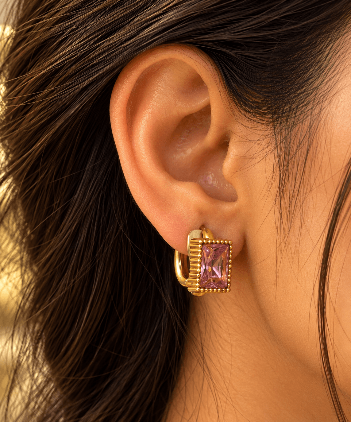 LAX_Pink Crush Huggie Earring - Image 1