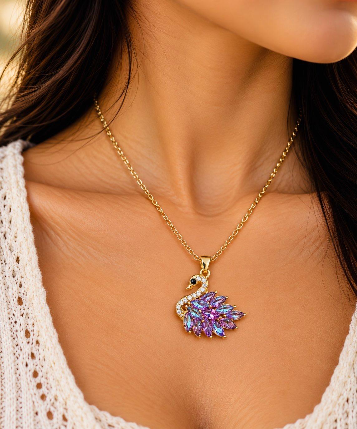 LAX_Royal Swan Pendant Necklace for Women - Image 1