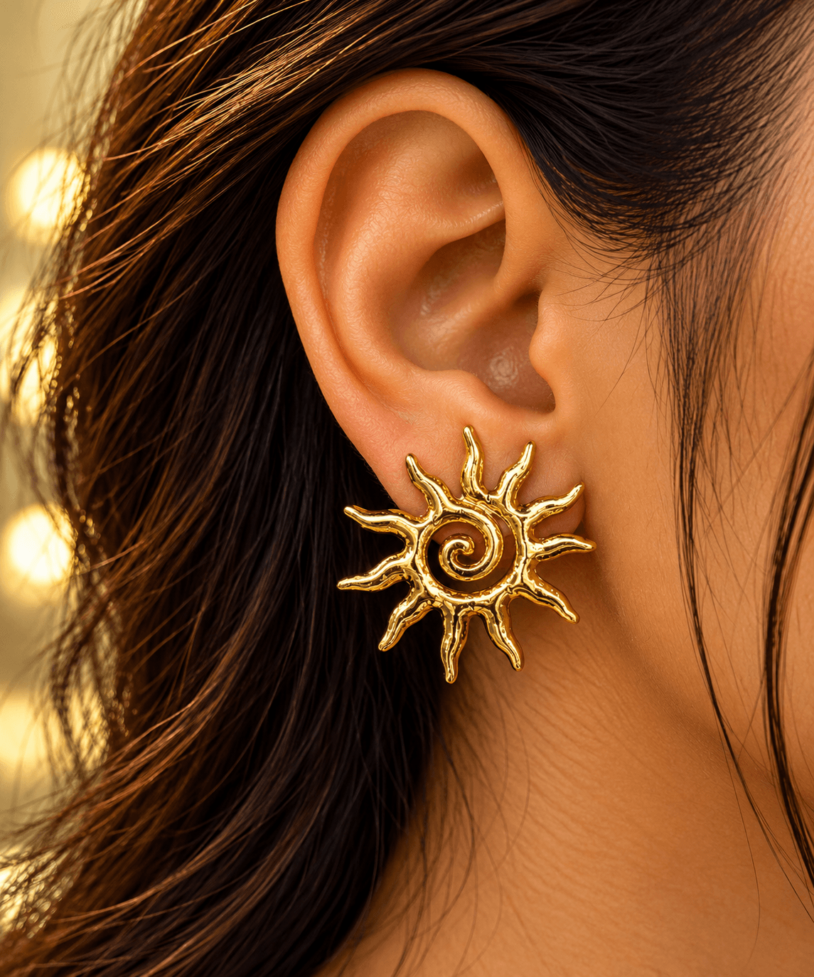 LAX_Solar Swirl Stud Earrings for Women - Image 1