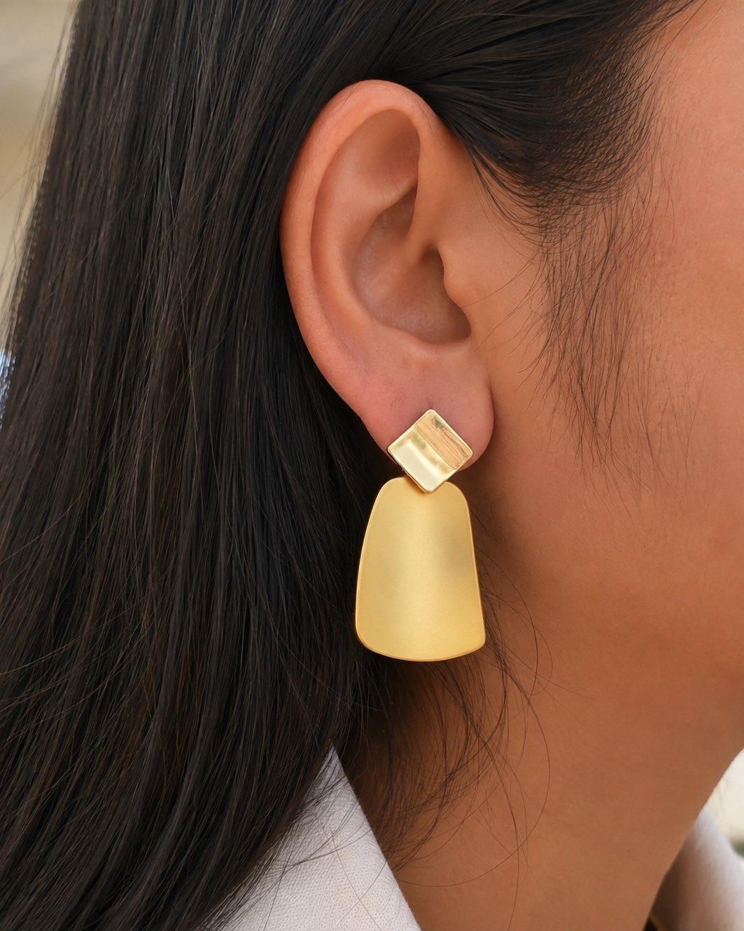 LAX_Geometric Muse Drop Earrings for Women - Image 1