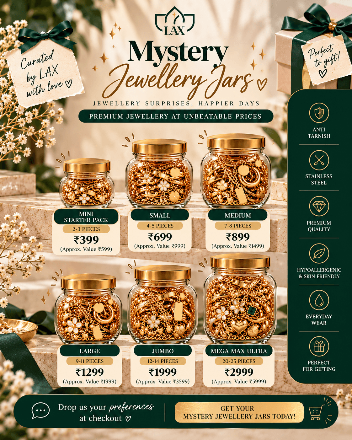 LAX Small Treasures Mystery Jewellery Jar for Women - Thumbnail 3