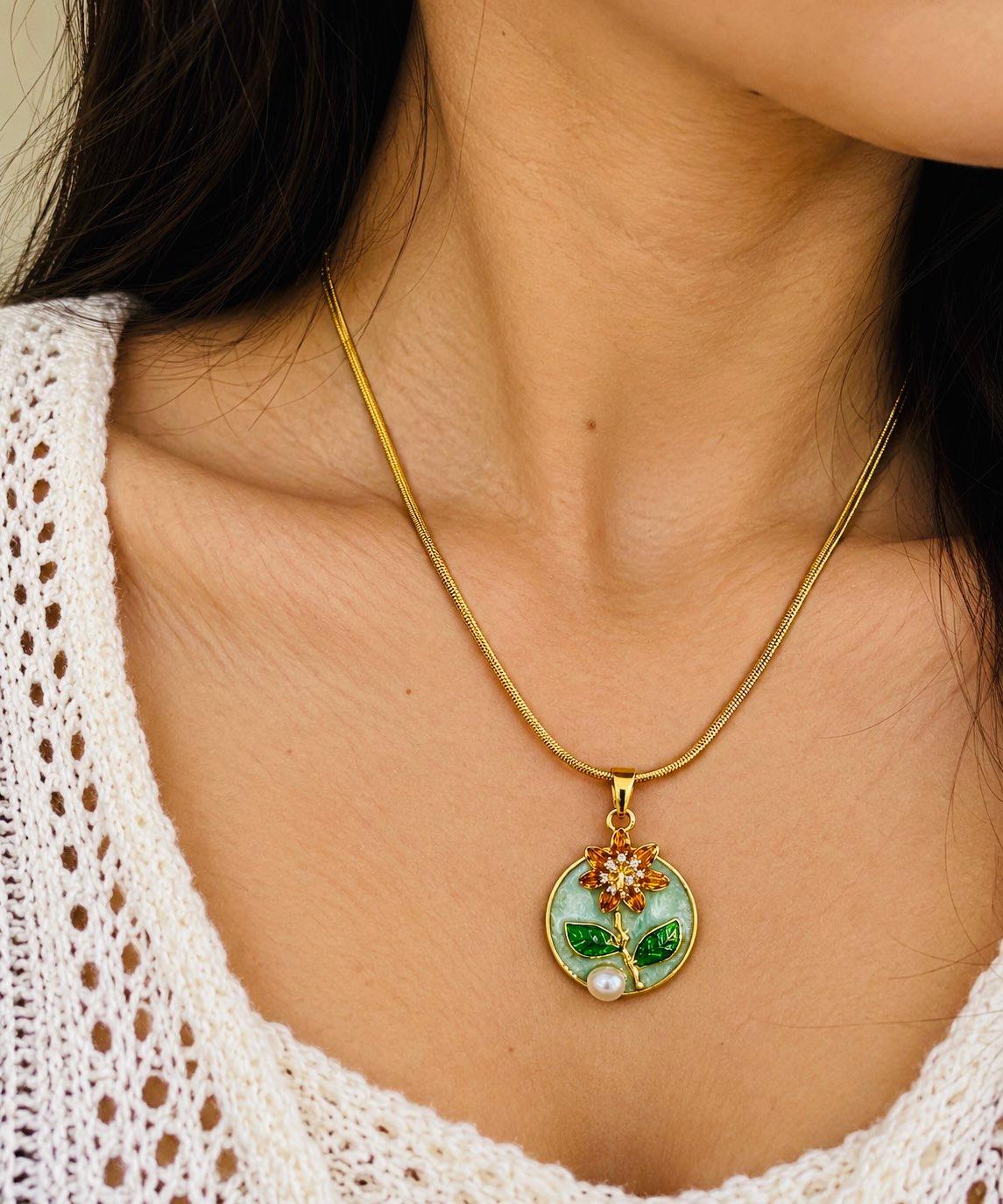 LAX_Blooming Garden Pendant Necklace for Women - Image 1