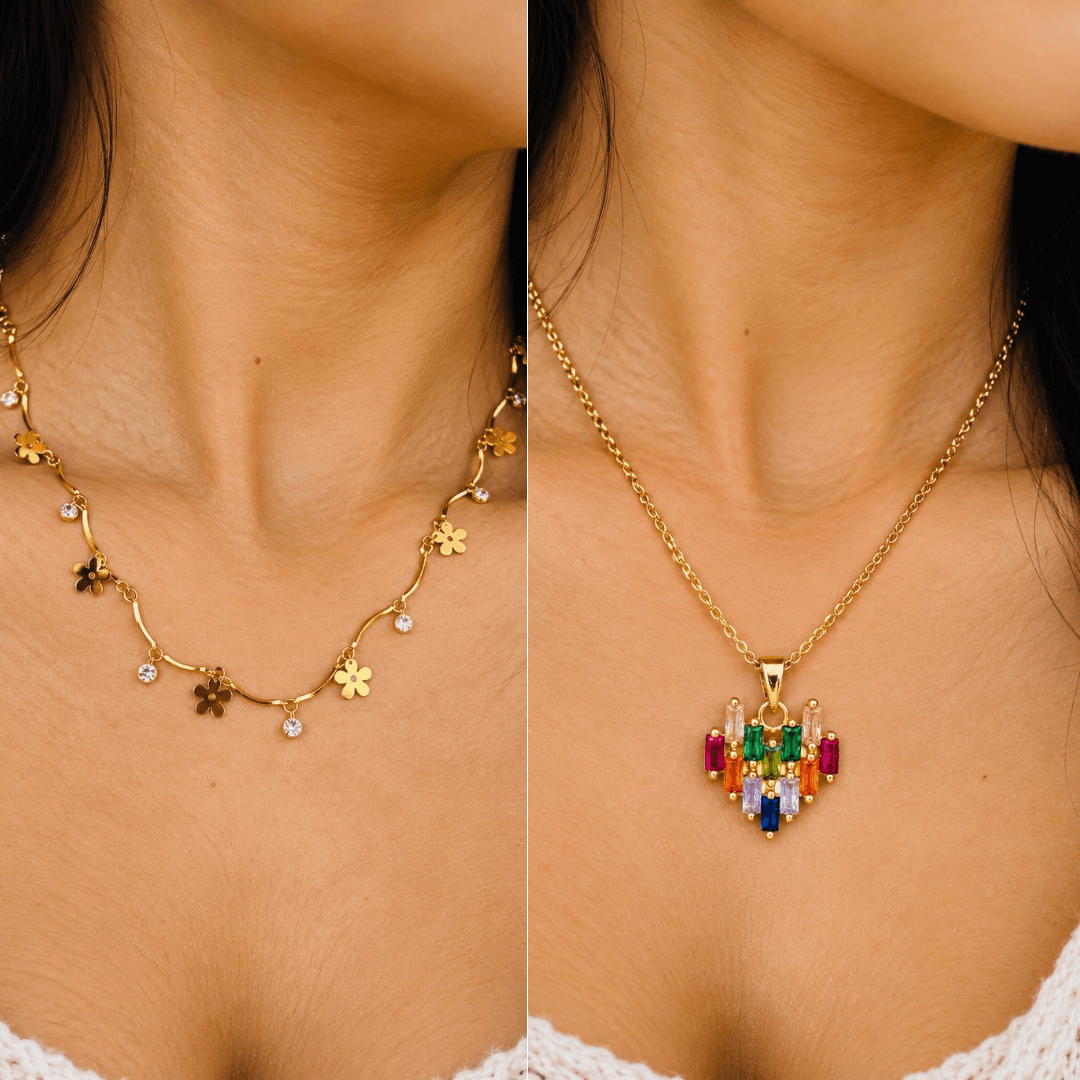 LAX_Petal Pop Duo Necklace Combo for Women - Image 1
