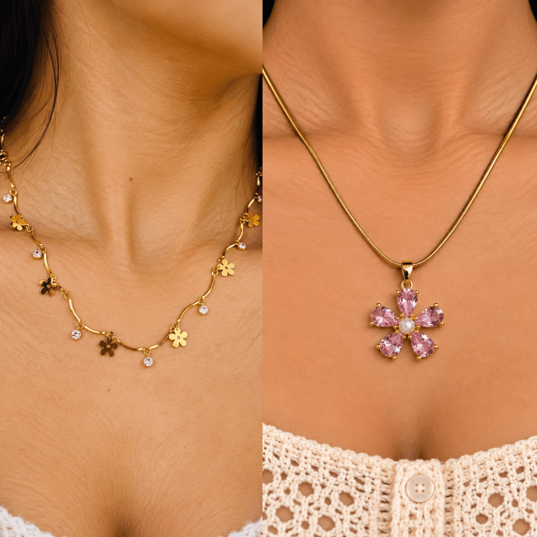 LAX_Petal To The Metal Necklace Combo for Women - Image 1