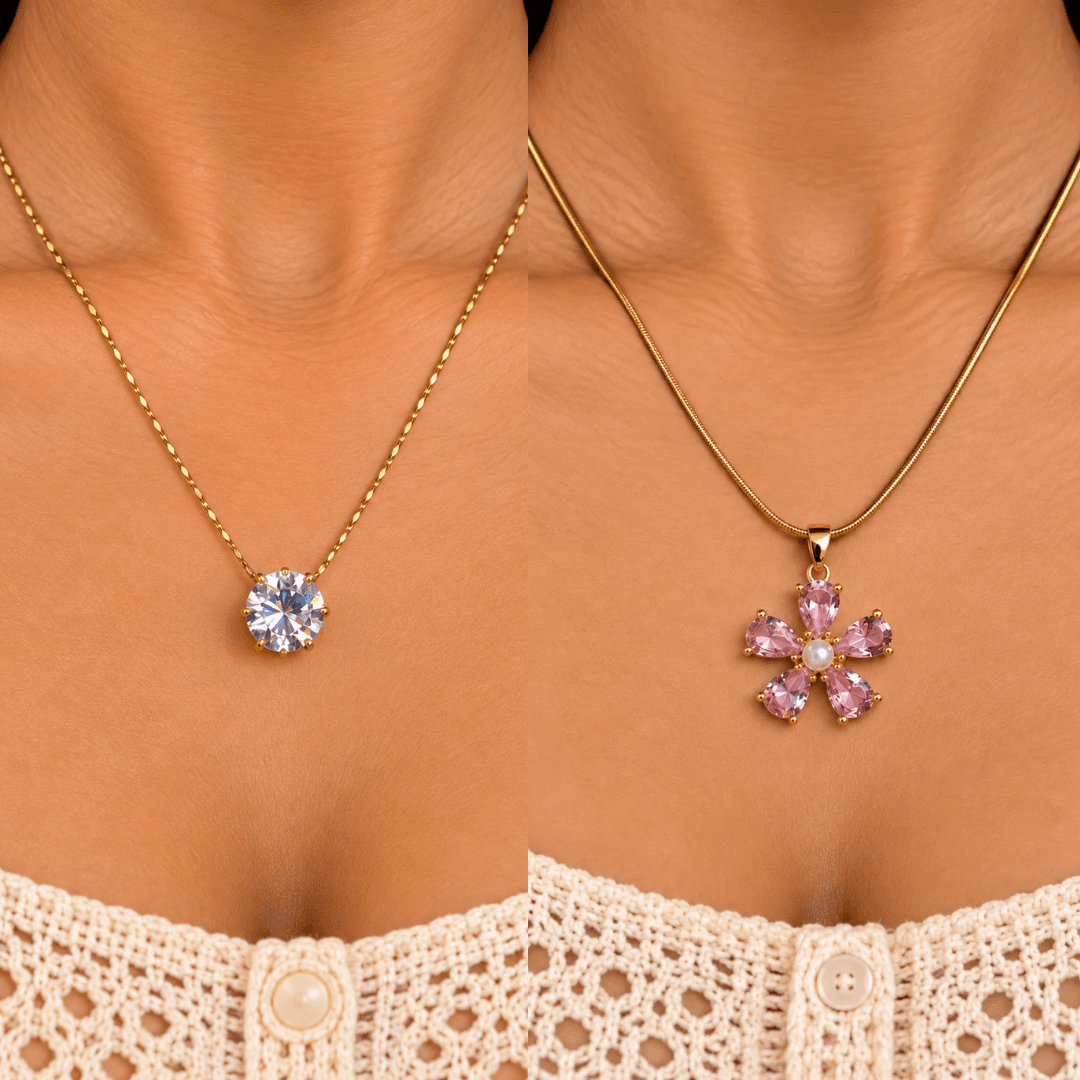 LAX_Pretty in Pink Necklace Combo for Women - Image 1